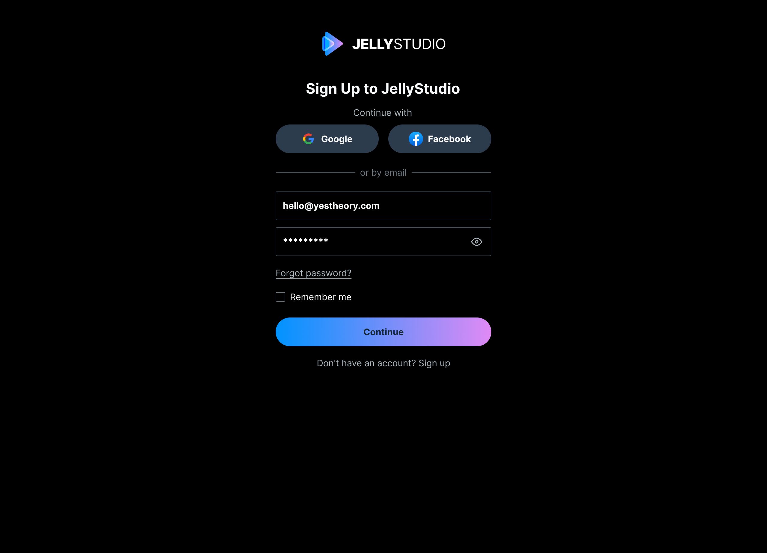 JellyStudio onboarding step 2