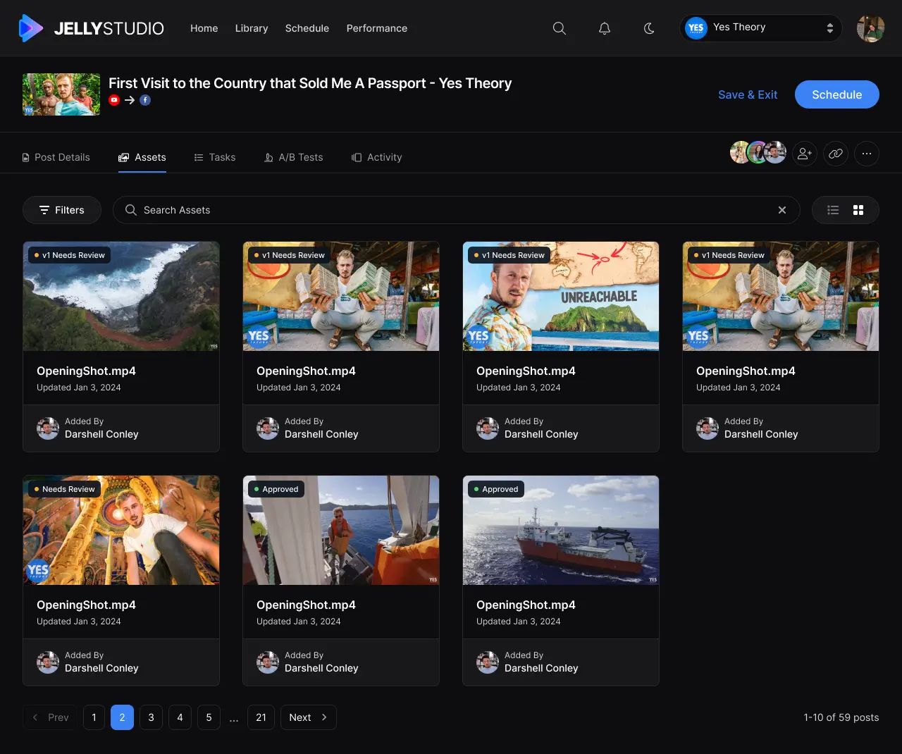 JellyStudio project asset view