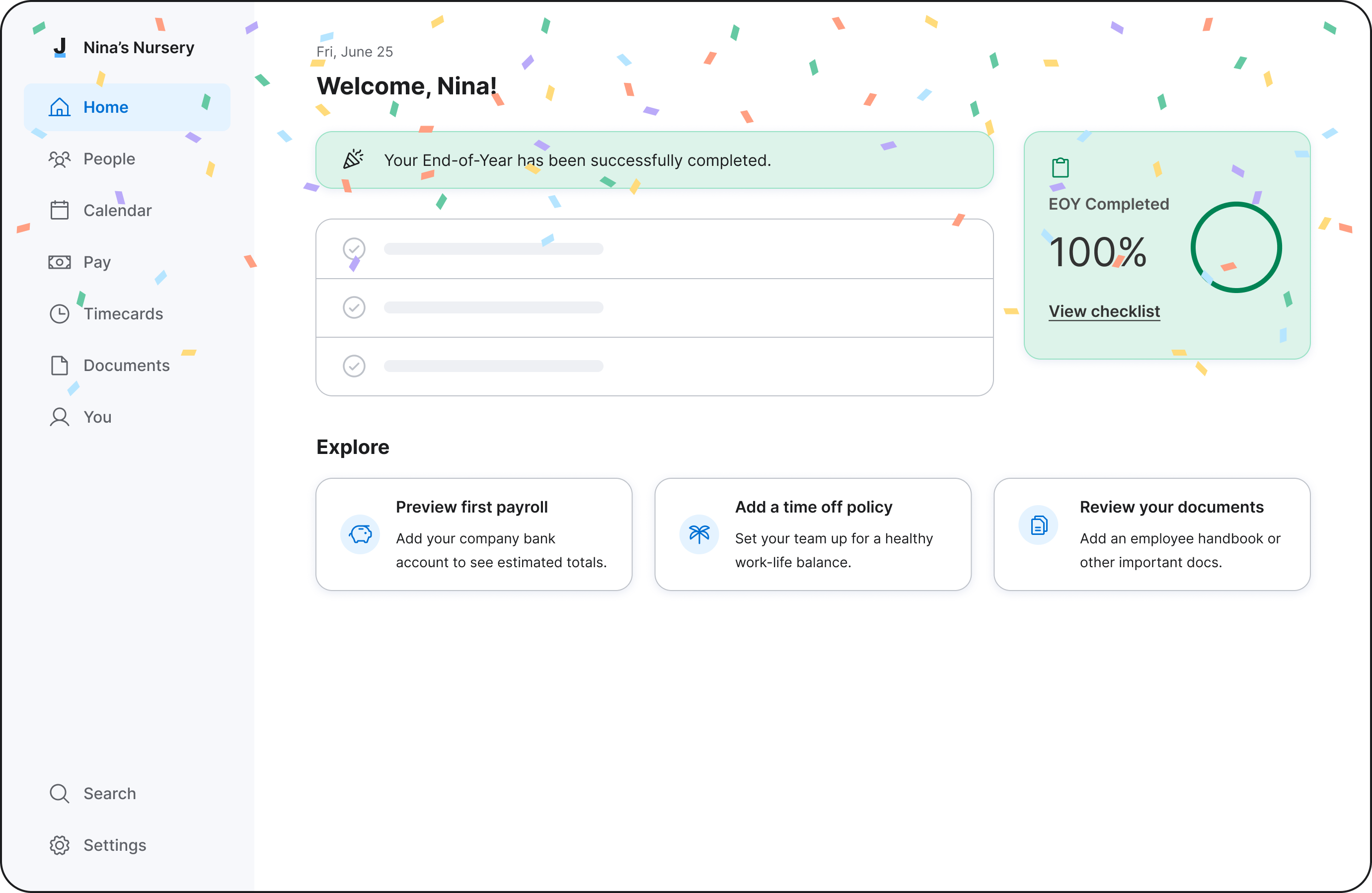 EOY success state — all tasks complete